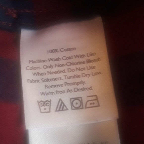 Eddie Bauer red & blue long-sleeve flannel sz M - Picture 5 of 5